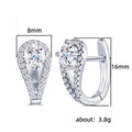 Silver Tone Teardrop Huggie Earrings With Clear Stones view 5
