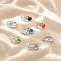 Single Crystal Look No Piercing Ear Cuffs in Seven Colors view 2