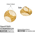 Gold 316L Stainless Open Rings Sunburst Wave Disc Flower Sizes view 7
