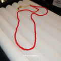 Red Faceted Crystal Bead Choker Necklace Gold Clasp view 4