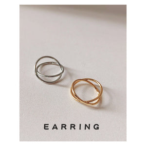 Silver and Gold Tone Cross Band Crisscross Metal Rings