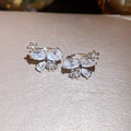 Silver Tone Crystal Butterfly Clip On Earrings Statement Jewelry view 6