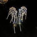 Silver Crystal Wing Cascade Earrings Fashion Jewelry view 6