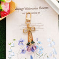Gold Bow Cherry Bead Keychains Lobster Clasp Five Colors view 6