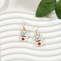 White or Yellow Lucky Cat Drop Earrings with Random Option view 2