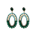 Crystal Oval Drop Earrings in Three Colorways Decorative Jewelry view 5