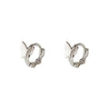 Silver Butterfly Huggie Hoop Earrings Small Matte Wings view 5