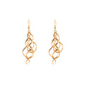Gold and Silver Triple Twisted Open Long Drop Earrings view 5