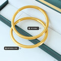 Matte Gold Solid Round Bangle Bracelet Smooth Thick Band view 2