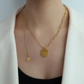 Smile Disc Paperclip Chain Love Tassel Necklace Gold Or Steel view 3