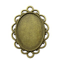 Round Loop Oval Cabochon Connector Trays in Two Finishes view 1