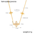 Four Leaf Flower Zircon Necklace Bracelet Snake Chain Set view 10