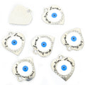 Crystal Rim Heart Evil Eye Charms in Five Colors and Two Metal Tones view 11