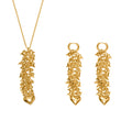 Multi Heart Cascade Necklace Drop Earrings Gold Steel Cluster view 5