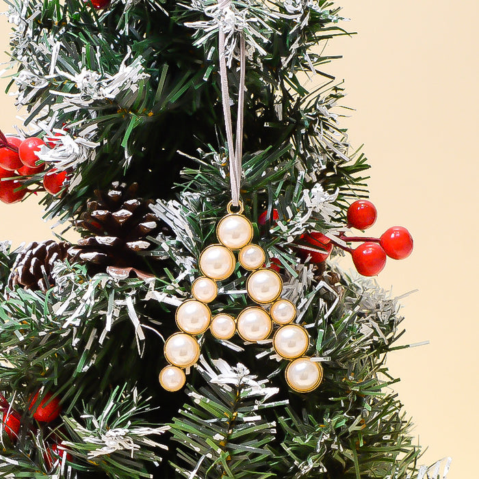 Pearl Letter Ornament Initial Hanging Charm Ribbon Loop