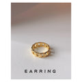 Gold-Tone Openwork Interlocking Chain Link Band Ring view 3