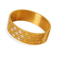 Wide Hinged Bangle Cutout Oval Links Clear Crystal Accents view 5