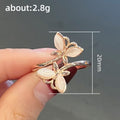 Rose Gold Twin Flower Cat-Eye Stone Open Band Ring view 5