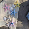 Starfish Shell Pearl Hair Clips Purple Blue Mint Green view 3