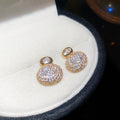 Crystal Pave Round And Oval Drop Stud Earrings Statement Jewelry view 7