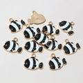 Colorful Enamel Tropical Fish Charms with Gold Tone Edges view 10