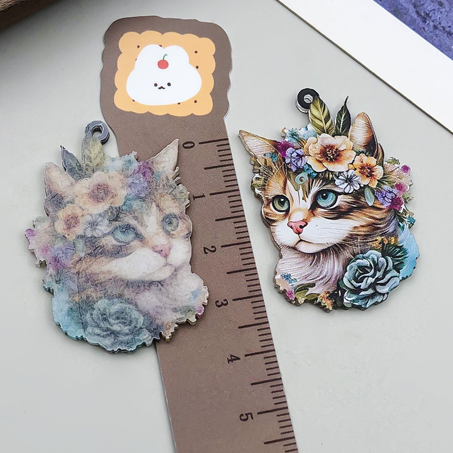 Printed Acrylic Cartoon Pet Butterfly Elephant Double Sided Charm Pendant for Bracelet Necklace DIY