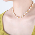 Gold Tone Freshwater Baroque Pearl Beaded Choker Necklace view 6