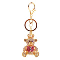 Gold-Tone Rhinestone Crown Teddy Bear Keychain With Lobster Clasp view 5