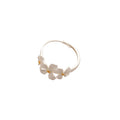 Silver Open Flower Ring With Gold Centers Adjustable view 5