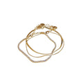 Three Piece Crystal Tennis And Snake Chain Bracelet Set In Gold Or Silver view 5