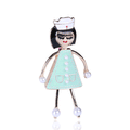 Nurse Girl Enamel Brooch in Three Dress Colors Decorative Lapel Pin view 1