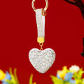 Clay Full Crystal Heart Keychains in Seven Colors plus Assorted Option view 6