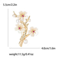 Three Blossom Branch Brooch in Gold or Silver With Pearls view 4