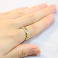 Gold Hawaiian Flower Engraved Band Finger Ring Sizes 6-10 view 3