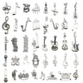 Antique Silver Musical Instrument Metal Charms with 40 Listed Options view 1