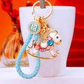 Crystal Gem Rocking Horse Keychains with Six Fortune Cord Options view 4