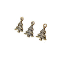 Textured Christmas Tree Pendant Charm In Multiple Metal Finishes view 4