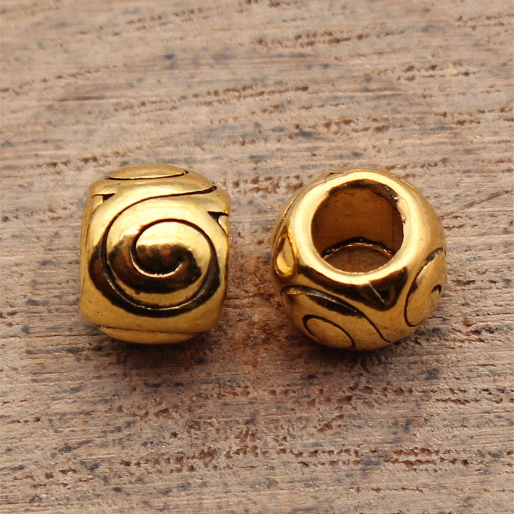 8.8x8.8x7mm 1.5g Multicolor Zinc Alloy Swirl Round Large Hole Beads for Bracelet Necklace DIY Jewelry Making