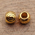 Spiral Relief Large Hole Metal Beads in Two Finishes view 4