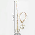 Enamel Butterfly Charm Chain with Gold Lobster Clasp for Bags view 11