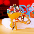 Crystal and Pearl Bouquet Keychains in Five Bright Colors view 8