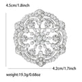 Round Crystal Filigree Brooch in Gold or Silver Tone view 6