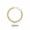 Gold Tone Twisted Hoop Earrings in Three Diameter Options view 7