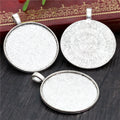 Large Plain Round Pendant Settings in Two Antique Finishes view 2