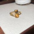 Gold Tiger Eye Crystal Open Adjustable Ring Two Styles view 6