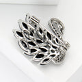 Mini Crystal Swan Brooch Black Gold or Silver Tone Pin view 3