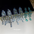 Green Leaf Crystal Chandelier Earrings in Four Distinct Styles view 3