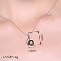 Silver Tone Iridescent Faux Pearl Wave Pendant Necklace view 4