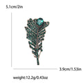 Rhinestone Feather Brooch Teardrop Stone Green or Red Styles view 5