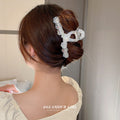 Iridescent Clear Wing Hair Claw With White Wrapped Handle view 3